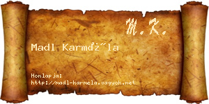 Madl Karméla névjegykártya